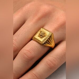 Versace Gold Medusa Signet Ring